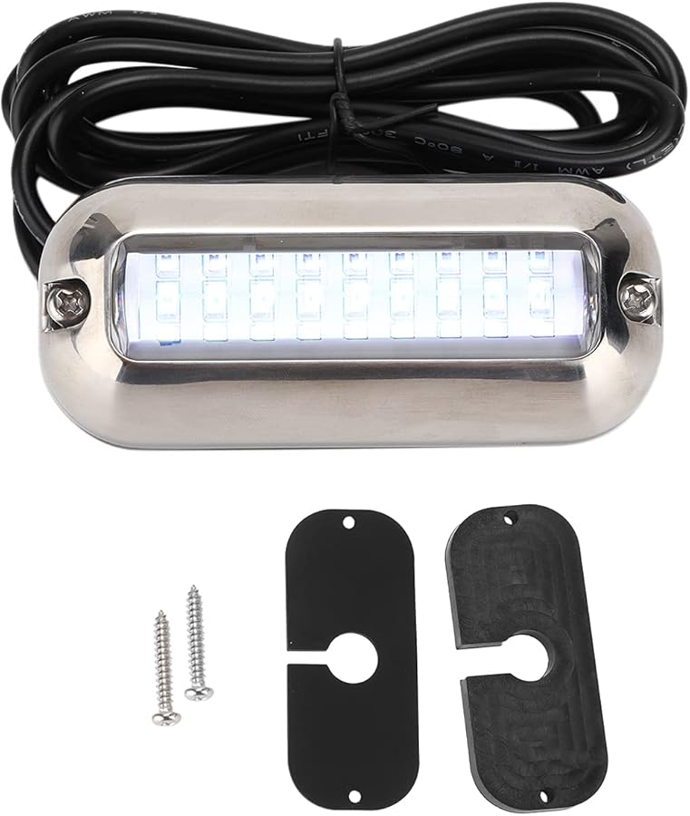 ضوء قارب تحت الماء أزرق 27 LED 74 لومن IP68 مصنوع من الفولاذ المقاوم للصدأ لمارينا RV مصباح مؤخرة القارب - Image 1